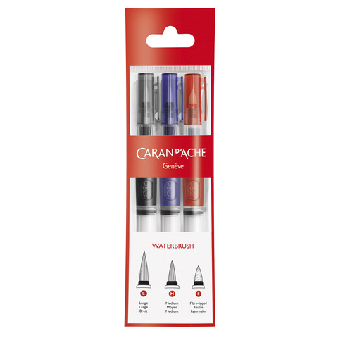 Pennello con serbatoio Carand'Ache in conf. da 3 punte assortite 115303