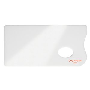 Tavolozza rettangolare in plexiglass bianco Carand'Ache Aquarelle - 26x13 cm - 117103