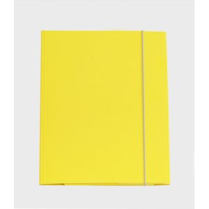 Cartella a tre lembi con elastico Cartotecnica del Garda 25x34 cm 0,8 mm colore giallo - CG0032LBXXXAE04
