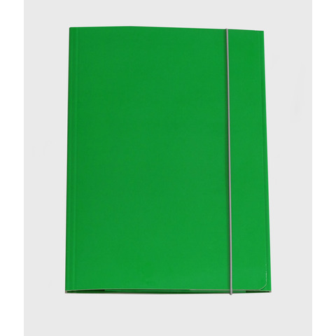 Cartella a tre lembi con elastico Cartotecnica del Garda 25x34,5 cm 0,8 mm colore verde - CG0032LBXXXAE03
