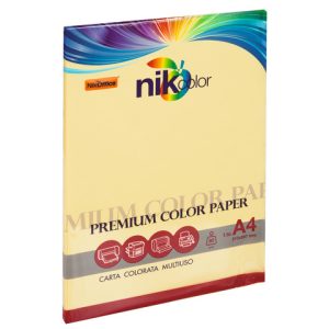 Carta colorata colori pastello formato A4 Nikoffice 5 colori assortiti pastello 80 g - 100 ff - 23NIK095