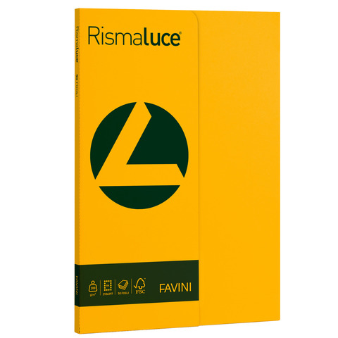 Carta colorata Favini Rismaluce colori forti 200 g/m² A4 - risma da 50 ff giallo oro - A69H544