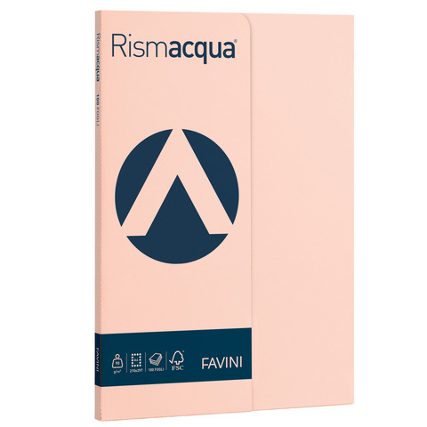 Carta colorata Favini Rismacqua colori tenui 90 g/m² A4 - risma da 100 fogli salmone - A695144