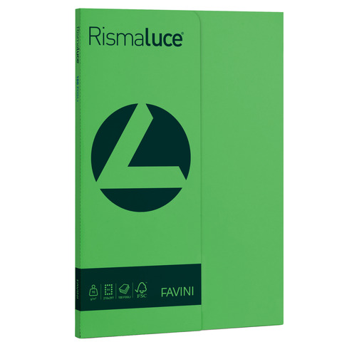 Carta colorata Favini Rismaluce colori forti 90 g/m² A4 - risma da 100 ff verde - A69D144