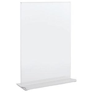 Portadepliant in PET Lebez con base a T formato A5 15x21cm - trasparente - 80995