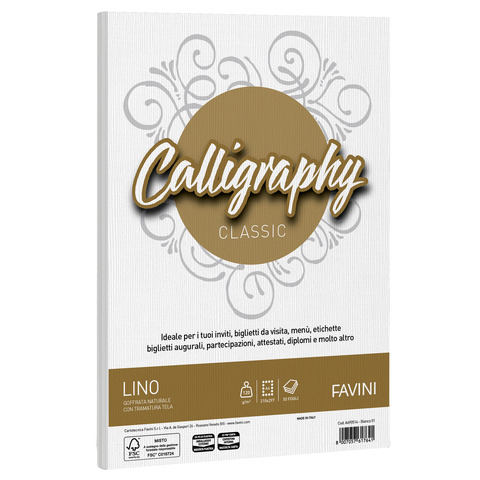 Carta Favini Lino formato A4 - confezione da 50 fogli 120 g A690514