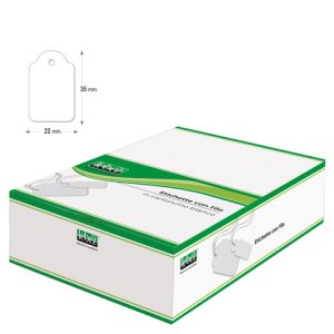 Etichette con filo in cartoncino bianco Lebez formato 22x35 mm - conf. 500 pezzi - A390