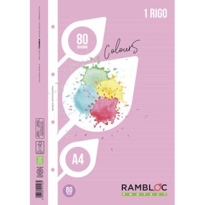 Ricambio rinforzato quaderni ad anelli Rambloc formato A4 colore rosa - 1R - 90524126