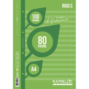 Blocco ricambio didattico Rambloc formato A4 40 ff - 100g rigatura C - 90524382