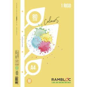 Ricambio rinforzato quaderni ad anelli Rambloc formato A4 colore giallo - 1R - 90524123