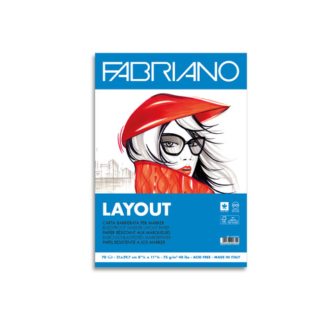 Blocco belle arti Fabriano Layout 75 g - 70 fogli A4 - 19100505
