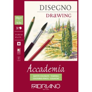 Blocco collato Fabriano Accademia grana naturale 200 g A4 - 30 fogli - 41202129