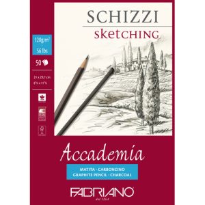 Blocco collato Fabriano Accademia grana naturale 120 g A4 - 50 fogli - 41122129