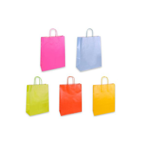 Borsa shopper Florio Carta perlata colori perlati assortiti - formato 18x8x20 cm - conf. 25 pz  - 73716