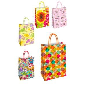 Borsa shopper Florio Carta fantasie assortite - formato 23x10x29 cm - conf. 25 pz - 73204