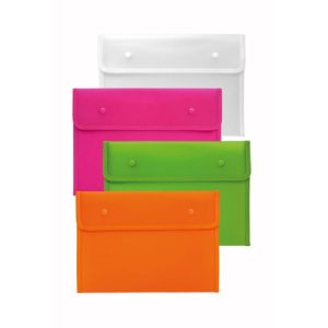 Busta a 2 bottoni Lebez Neon A4 in PP conf. 12 pezzi - colori assortiti - 80601
