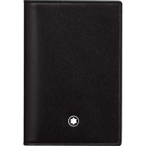 Porta carte in pelle Montblanc Meisterstück - 2 scomparti - nero - MB14108