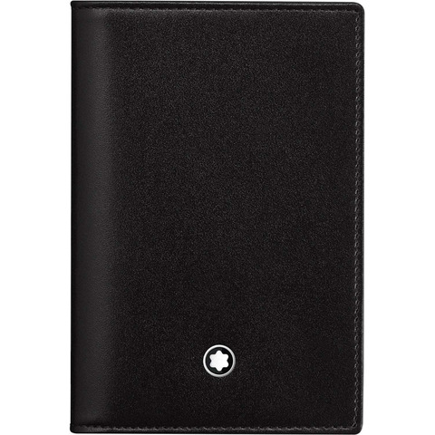 Porta carte in pelle Montblanc Meisterstück - 2 scomparti - nero - MB14108