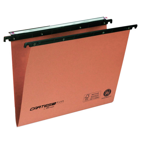 Cartelle sospese per cassetti Cartesio - interasse 39 cm fondo a V - arancione conf. 25 pezzi - 100/395-A2
