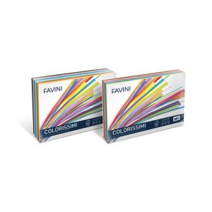 Carta colorata Favini Bristol Colorissimi 25x35 cm 200 g/m2 risma da 240 ff 12 colori - A35X244