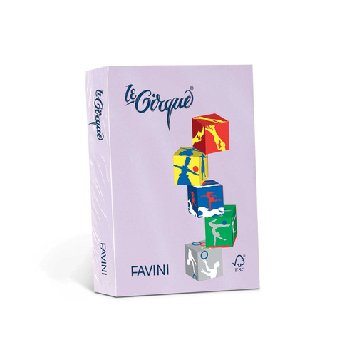Carta colorata Favini Le Cirque A3 80 g/m² colori tenui - risma da 500 fogli lilla - A719353