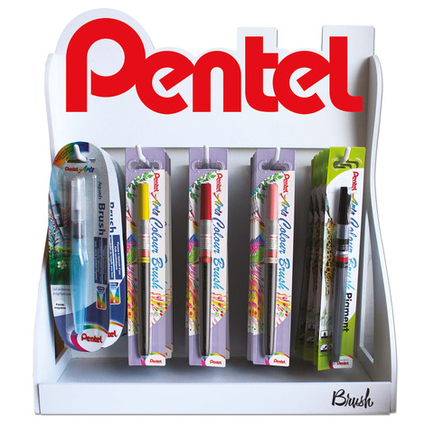 Espositore 30 blister Pentel Colour Brush Center colori assortiti 0022180