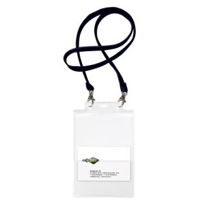 Portanome in PVC rigido Sei Rota Pass 6 ST cordoncino+moschettone+tasca in conf. da 10 pezzi - nero - 31842700