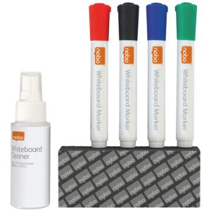 Kit scrittura + pulizia lavagne Nobo bianche cancellabili 1903798