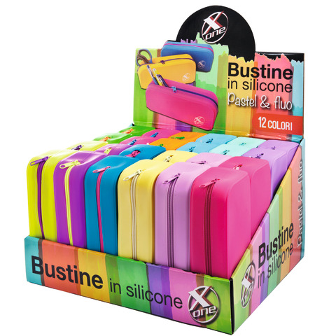 Espositore 24 bustine Nikoffice X-one - colori assortiti silicone - 32NIK173