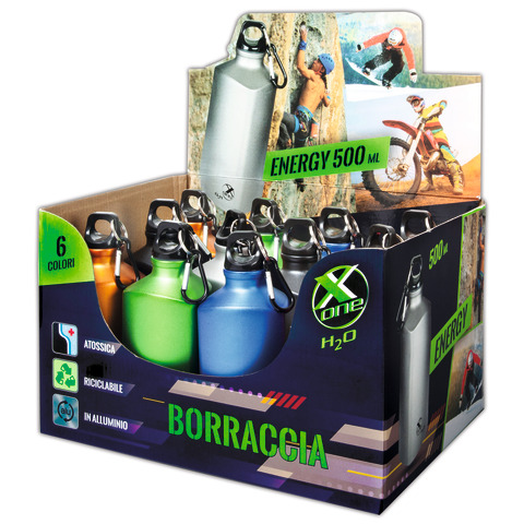 Espositore 12 borracce Nikoffice X-one energy forma triangolare - capacità 500 ml - 57NIK004