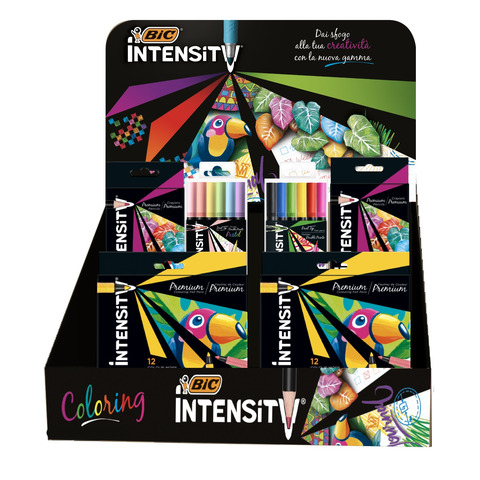 Espositore 40 articoli Bic Intensity Coloring - colori assortiti - 507447