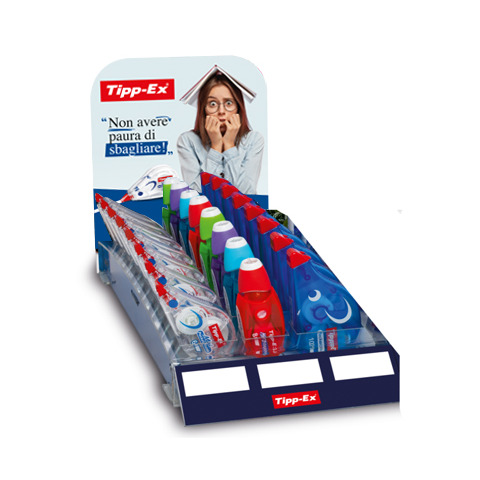 Espositore 60 correttori Bic Tipp-ex in 3 diversi formati 514779