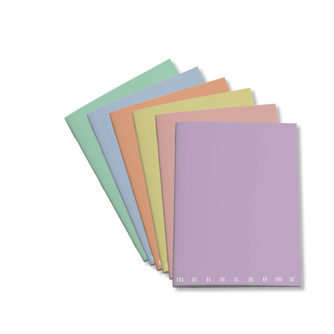 Maxi quaderno Pigna Monocromo 80 gr - fogli 20+1 colori pastel assortiti rigatura C - 02298900C