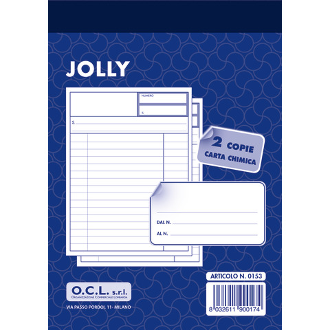 Blocco jolly O.C.L. 10,8x15,3 cm 50x2 copie - 0153N