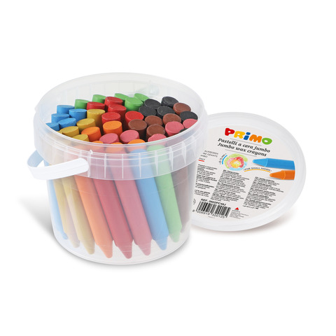 Pastelli a cera Primo Jumbo in barattolo da 48 pezzi assortiti 0602PC48J