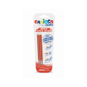 Refill penne cancellabili Carioca OOPS 0,7 mm in blister da 3 pz rosso 43041/03