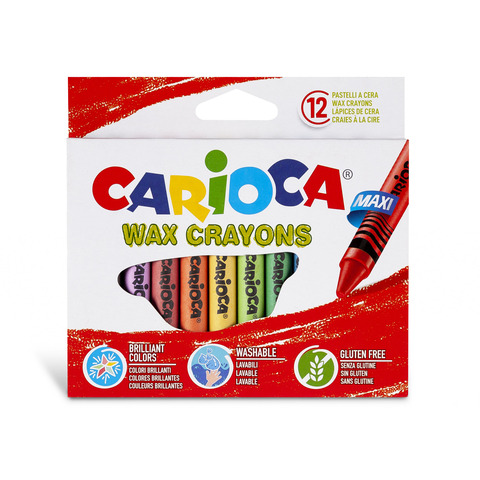 Pastelli a cera Maxi Carioca in conf. 12 pz - colori assortiti 42369