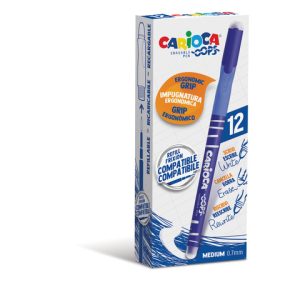 Penne cancellabili Carioca OOPS con inchiostro termosensibile M 0,7 mm conf. da 12 pz blu - 43039/02