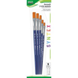Pennelli Lebez Syntex in setole sintetiche - punta piatta - conf. 5 pz - 300B