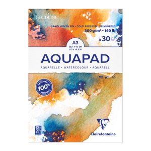 Maxiblocco Clairefontaine Goldline Aquapad conf. 3 pz - 300 g/m² A3 - 975722C