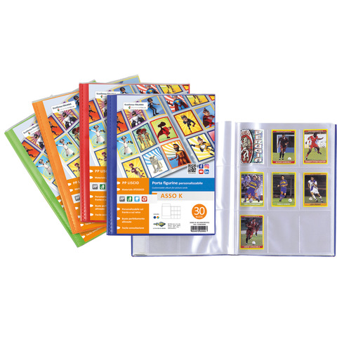 Album porta figurine personalizzabile - Sei Rota Asso K - colori assortiti - 30 buste - 57003090