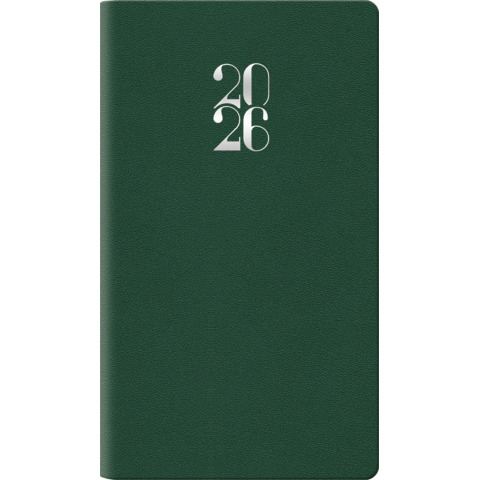 Agenda 2026 settimanale gommato 8x14 cm verde 26-055200404C