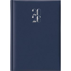 Agenda 2026 giornaliera quadretti gommato 14,5x20,5 cm blu 26-064200401C