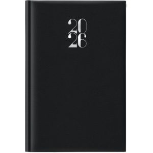 Agenda 2026 giornaliera gommato 11x16,5 cm nero 26-062100406C