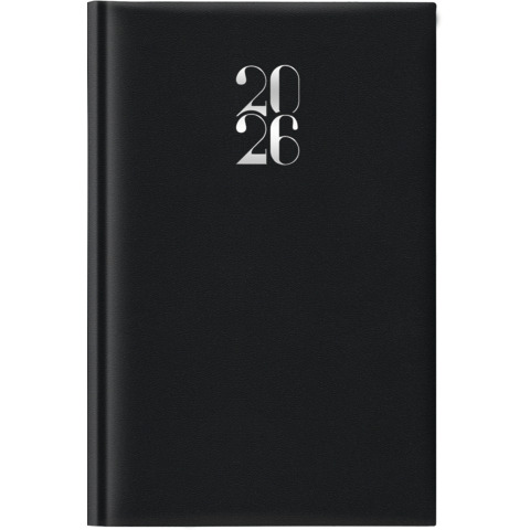 Agenda 2026 giornaliera gommato 11x16,5 cm nero 26-062100406C