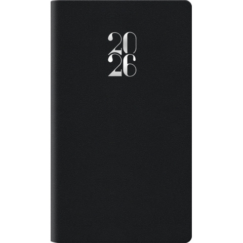 Agenda 2026 settimanale gommato 8x14 cm nero 26-055200406C