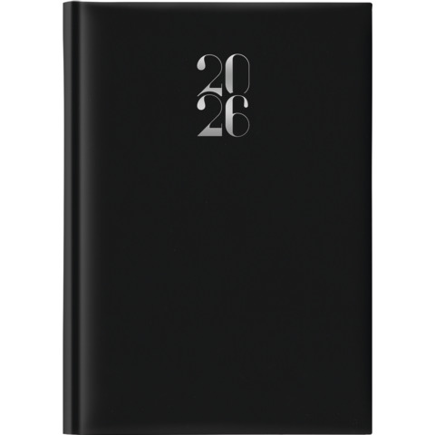 Agenda 2026 giornaliera gommato s/d abbinati 14,3x20,5 cm nero 26-064000406C