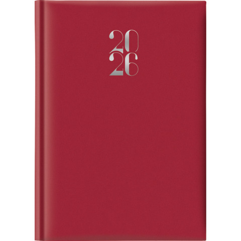 Agenda 2026 giornaliera gommato s/d abbinati 14,3x20,5 cm rosso 26-064000403C