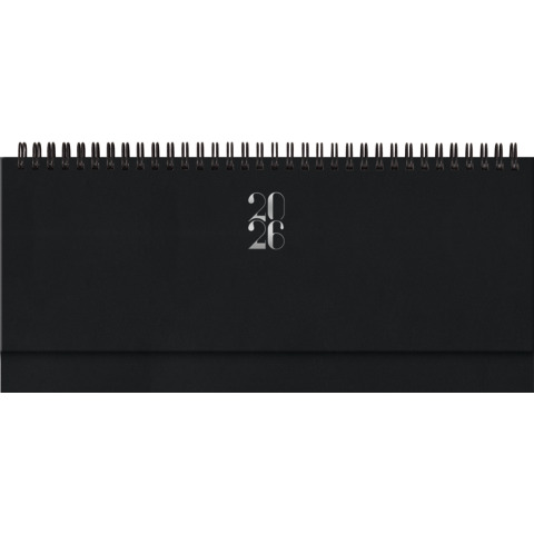 Planning 2026 settimanale c/spirale gommato 29,8x10,5 cm nero 26-023000406C