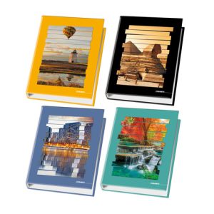 Raccoglitore ad anelli Blasetti - 4 anelli Ø 30 - 26x32 cm per fogli A4 - fantasie assortite Paesaggi - 4172